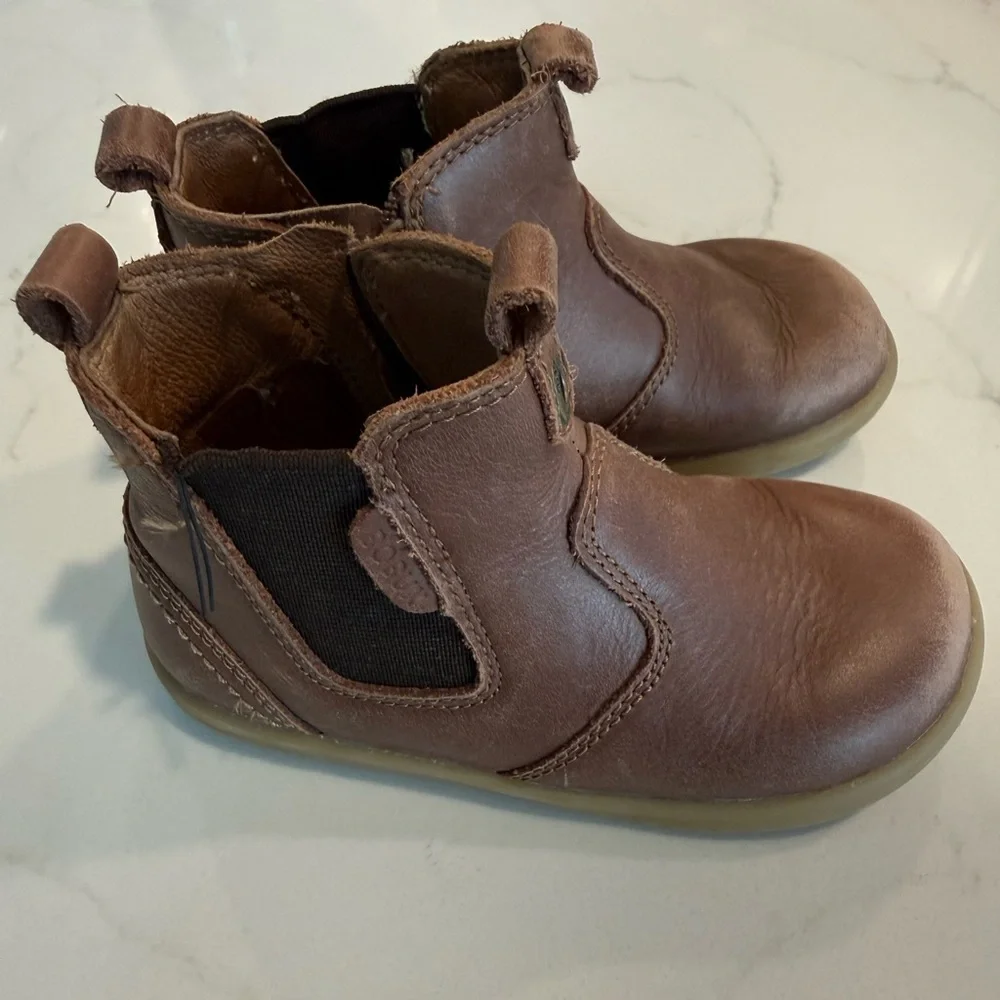 Bobux Brown Leather Kids Chelsea Boots